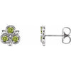 Sterling Silver Peridot Three-Stone Earrings - Siddiqui Jewelers