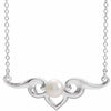 Sterling Silver Freshwater Cultured Pearl Bar 18" Necklace - Siddiqui Jewelers