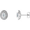 14K White Sapphire & 1/5 CTW Diamond Halo-Style Earrings - Siddiqui Jewelers