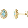 14K Yellow Blue Zircon & 1/5 CTW Diamond Halo-Style Earrings - Siddiqui Jewelers