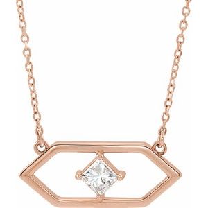 14K Rose 1/4 CTW Diamond Geometric 18" Necklace - Siddiqui Jewelers