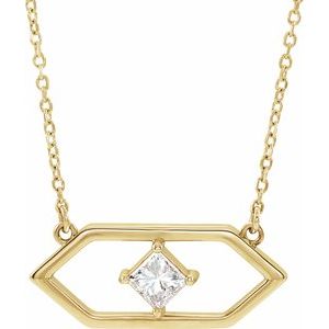 14K Yellow 1/4 CTW Diamond Geometric 18" Necklace - Siddiqui Jewelers