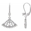 14K White 3/4 CTW Diamond Lever Back Fan Earrings - Siddiqui Jewelers