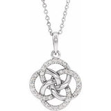 Sterling Silver 1/8 CTW Diamond Five-Fold Celtic Necklace - Siddiqui Jewelers
