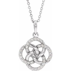 Sterling Silver 1/8 CTW Diamond Five-Fold Celtic Necklace - Siddiqui Jewelers