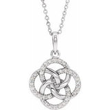 14K White 1/8 CTW Diamond Five-Fold Celtic Necklace - Siddiqui Jewelers