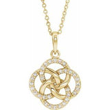 14K Yellow 1/8 CTW Diamond Five-Fold Celtic Necklace - Siddiqui Jewelers