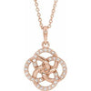 14K Rose 1/8 CTW Diamond Five-Fold Celtic Necklace - Siddiqui Jewelers