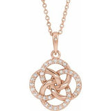 14K Rose 1/8 CTW Diamond Five-Fold Celtic Necklace - Siddiqui Jewelers