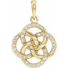 14K Yellow 1/8 CTW Diamond Five-Fold Celtic Pendant - Siddiqui Jewelers