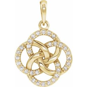 14K Yellow 1/8 CTW Diamond Five-Fold Celtic Pendant - Siddiqui Jewelers