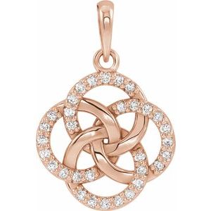 14K Rose 1/8 CTW Diamond Five-Fold Celtic Pendant - Siddiqui Jewelers