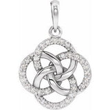 14K White 1/8 CTW Diamond Five-Fold Celtic Pendant - Siddiqui Jewelers