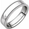 14K White 5 mm Flat Milgrain Band with Satin & Hammer Finish Size 5 - Siddiqui Jewelers