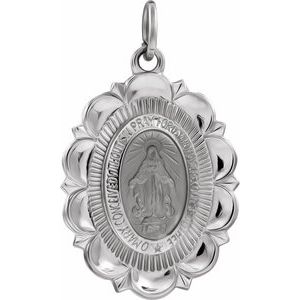 Sterling Silver 22x16 mm Oval Miraculous Medal - Siddiqui Jewelers