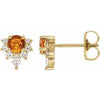 14K Yellow Citrine & 1/6 CTW Diamond Earrings - Siddiqui Jewelers
