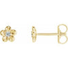 14K Yellow Youth Imitation April Birthstone Flower Earrings - Siddiqui Jewelers