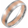 14K White/Rose/White 6 mm Half Round Band with Satin Finish Size 9 - Siddiqui Jewelers