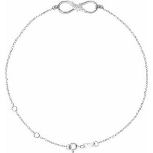Sterling Silver 1/8 CTW Diamond Infinity 6 1/2-7 1/2" Bracelet - Siddiqui Jewelers