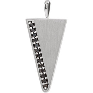 14K White 1/5 CTW Black Diamond Men's Triangle Pendant - Siddiqui Jewelers