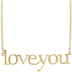 14K Yellow "Love You" 16 1/2" Necklace - Siddiqui Jewelers