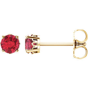 14K Yellow Ruby 4-Prong Scroll Setting® Stud Earrings - Siddiqui Jewelers