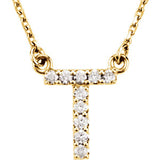 14K Yellow Initial T 1/10 CTW Diamond 16" Necklace - Siddiqui Jewelers