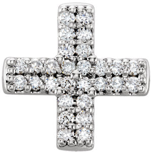 14K White .07 CTW Diamond Cross Pendant - Siddiqui Jewelers