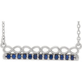 14K White Blue Sapphire Infinity-Inspired Bar 16" Necklace - Siddiqui Jewelers