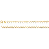 14K Yellow 2.5 mm Hollow Diamond Cut Rolo 7" Bracelet - Siddiqui Jewelers