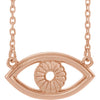 14K Rose Evil Eye 16" Necklace - Siddiqui Jewelers