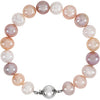 Sterling Silver Multi-Color Freshwater Cultured Pearl  7 3/4" Bracelet - Siddiqui Jewelers