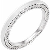 14K White 2 mm 1/2 CTW Diamond Band with Satin Finish Size 7 - Siddiqui Jewelers