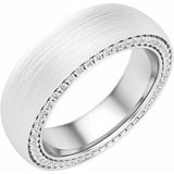 14K White 6 mm 3/4 CTW Diamond Band with Satin Finish Size 10 - Siddiqui Jewelers