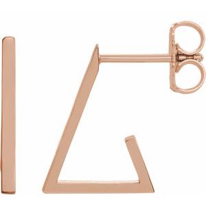 14K Rose Triangle Hoop Earrings - Siddiqui Jewelers