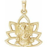 14K Yellow 19.3x15.7 mm Ganesha Pendant - Siddiqui Jewelers