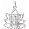 Sterling Silver 19.3x15.7 mm Ganesha Pendant - Siddiqui Jewelers