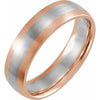 14K Rose/White/Rose 6 mm Half Round Band with Satin Finish Size 10.5 - Siddiqui Jewelers