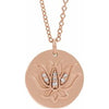 14K Rose .025 CTW Diamond Lotus 16-18" Necklace - Siddiqui Jewelers