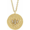 14K Yellow .025 CTW Diamond Lotus 16-18" Necklace - Siddiqui Jewelers