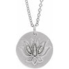 Sterling Silver .025 CTW Diamond Lotus 16-18" Necklace - Siddiqui Jewelers
