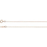 14K Rose .75 mm Rope 24" Chain -Siddiqui Jewelers