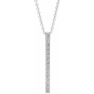 14K White Sculptural-Inspired Bar 16-18" Necklace - Siddiqui Jewelers