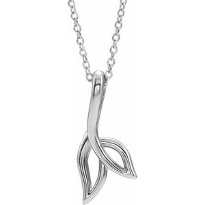 Sterling Silver Freeform 16-18" Leaf Necklace - Siddiqui Jewelers