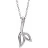 14K White Freeform 16-18" Leaf Necklace - Siddiqui Jewelers