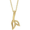 14K Yellow Freeform 16-18" Leaf Necklace - Siddiqui Jewelers