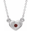 14K White Mozambique Garnet Heart 16" Necklace - Siddiqui Jewelers