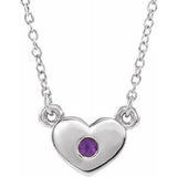14K White Amethyst Heart 16" Necklace - Siddiqui Jewelers