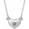 14K White Chatham® Created Alexandrite Heart 16" Necklace - Siddiqui Jewelers