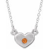 14K White Citrine Heart 16" Necklace - Siddiqui Jewelers